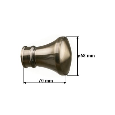 Garnýž kovová dvouřadá 25/16mm Koloseo mosaz