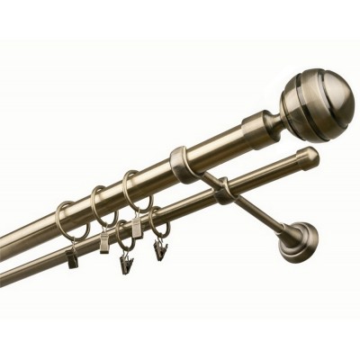 Garnýž kovová dvouřadá 25/16mm Paola mosaz