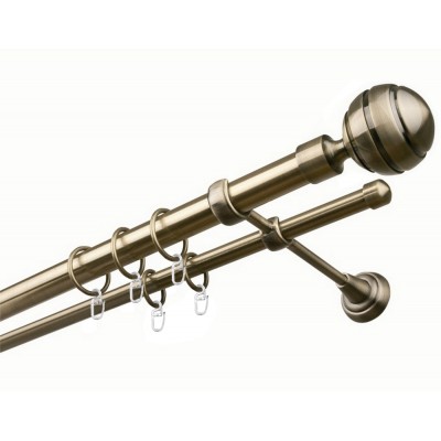 Garnýž kovová dvouřadá 25/16mm Paola mosaz