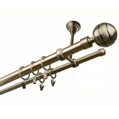 Garnýž kovová dvouřadá 25/16mm Paola mosaz