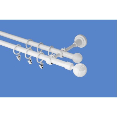 Garnýž kovová dvouřadá 16mm Paola bílá