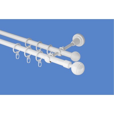 Garnýž kovová dvouřadá 16mm Paola bílá