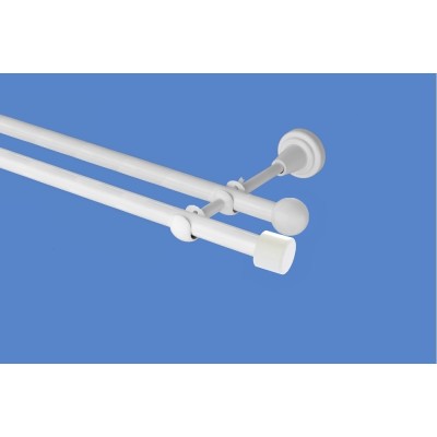 Garnýž kovová dvouřadá 16mm Pullo bílá