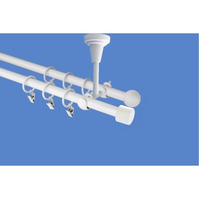 Garnýž kovová dvouřadá 16mm Pullo bílá