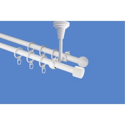 Garnýž kovová dvouřadá 16mm Pullo bílá