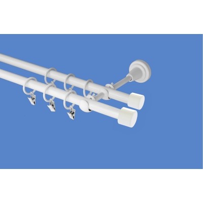 Garnýž kovová dvouřadá 16mm Pullo double bílá