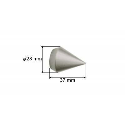 Koncovka pro tyč 16mm Hrot stříbrná mat
