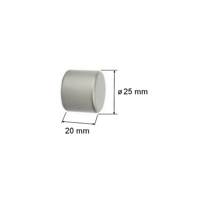 Koncovka pro tyč 16mm Pullo stříbrná mat