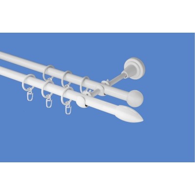 Garnýž kovová dvouřadá 16mm Špice bílá