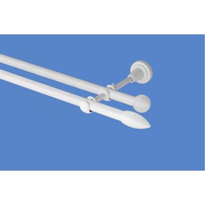 Garnýž kovová dvouřadá 16mm Špice bílá