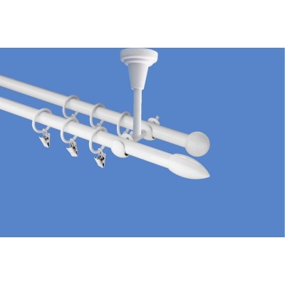 Garnýž kovová dvouřadá 16mm Špice bílá