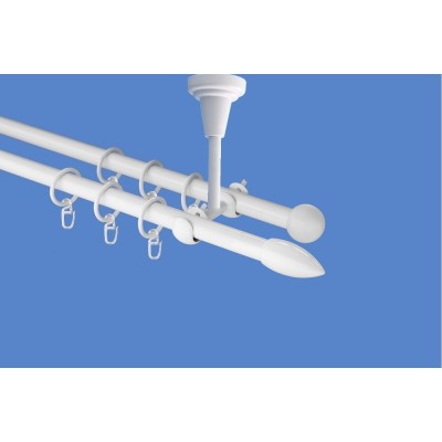 Garnýž kovová dvouřadá 16mm Špice bílá