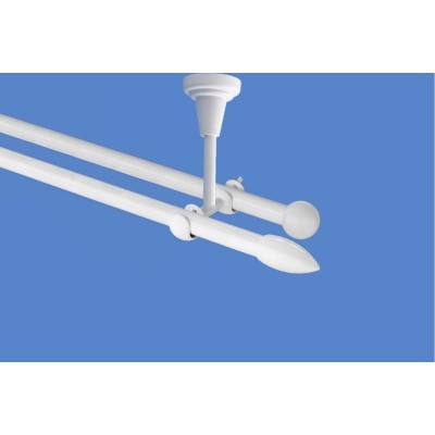 Garnýž kovová dvouřadá 16mm Špice bílá