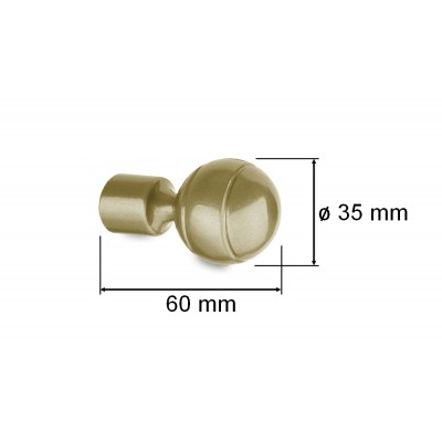 Koncovka pro tyč 16mm Paola zlatá antik
