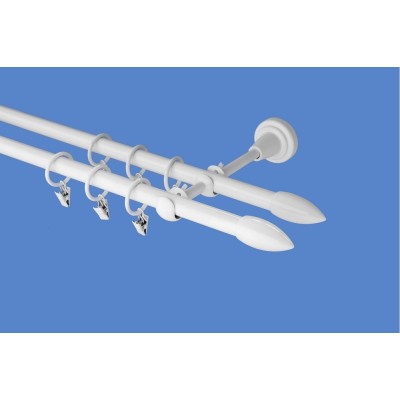 Garnýž kovová dvouřadá 16mm Špice double bílá