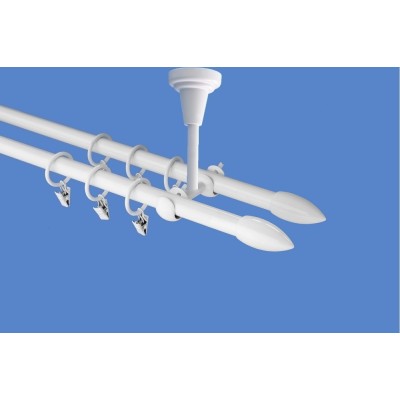 Garnýž kovová dvouřadá 16mm Špice double bílá