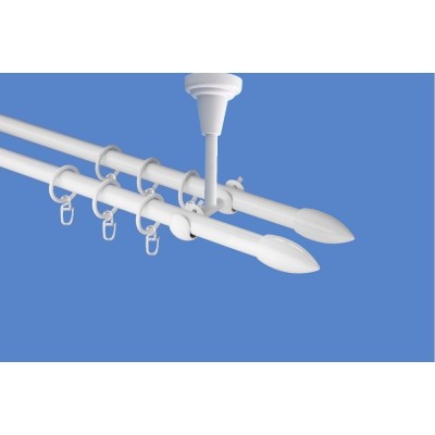 Garnýž kovová dvouřadá 16mm Špice double bílá