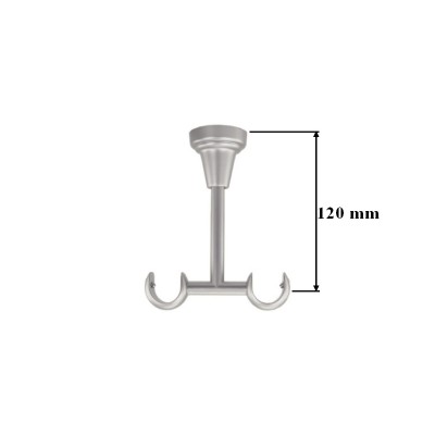 Konzole stropní dvouřadá pro tyč 16mm satina