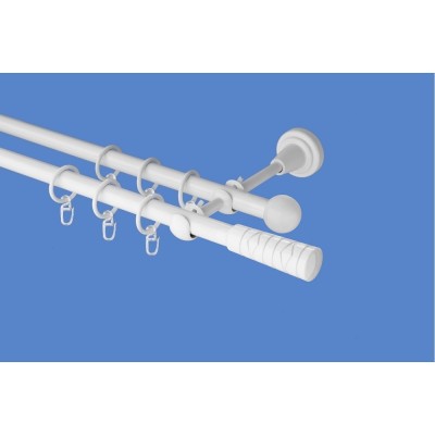 Garnýž kovová dvouřadá 16mm Torino bílá