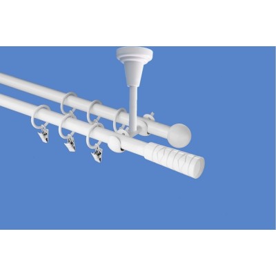 Garnýž kovová dvouřadá 16mm Torino bílá