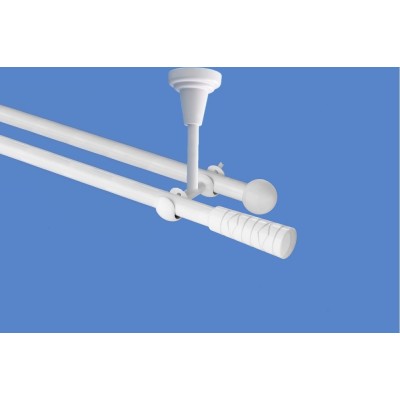 Garnýž kovová dvouřadá 16mm Torino bílá