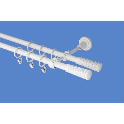 Garnýž kovová dvouřadá 16mm Torino double bílá