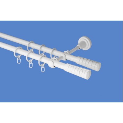 Garnýž kovová dvouřadá 16mm Torino double bílá