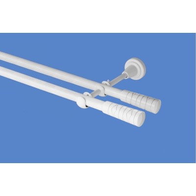 Garnýž kovová dvouřadá 16mm Torino double bílá