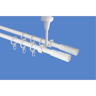 Garnýž kovová dvouřadá 16mm Torino double bílá