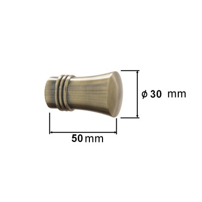 Koncovka pro tyč 16mm Capri mosaz