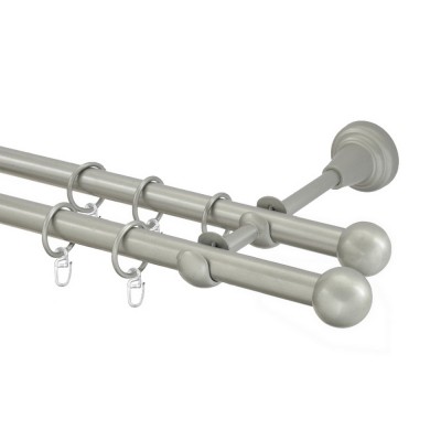 Garnýž kovová dvouřadá 16mm Koule stříbrná mat