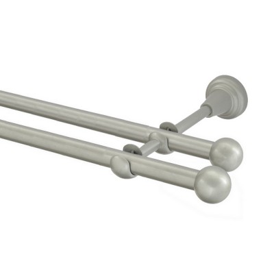 Garnýž kovová dvouřadá 16mm Koule stříbrná mat