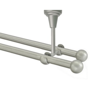 Garnýž kovová dvouřadá 16mm Koule stříbrná mat