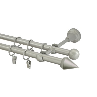 Garnýž kovová dvouřadá 16mm Hrot stříbrná mat