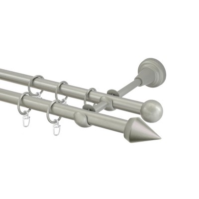 Garnýž kovová dvouřadá 16mm Hrot stříbrná mat