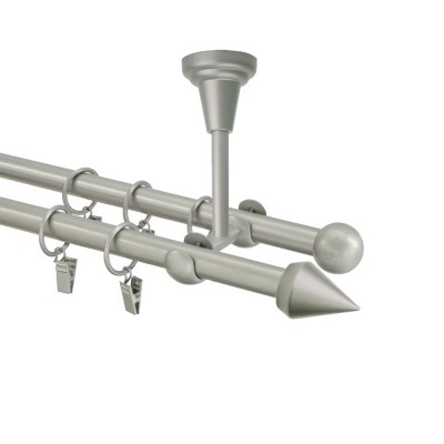 Garnýž kovová dvouřadá 16mm Hrot stříbrná mat