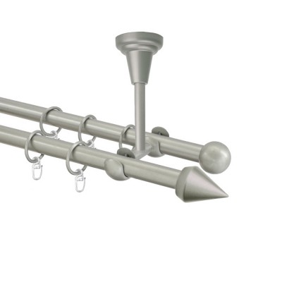 Garnýž kovová dvouřadá 16mm Hrot stříbrná mat