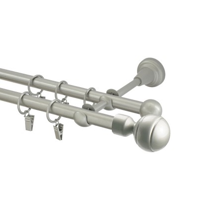 Garnýž kovová dvouřadá 16mm Paola stříbrná mat