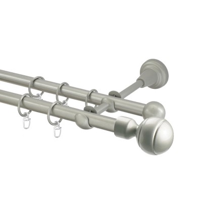 Garnýž kovová dvouřadá 16mm Paola stříbrná mat