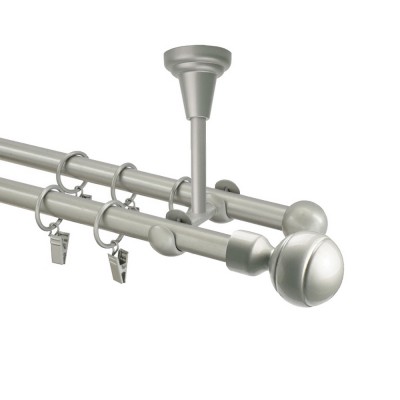 Garnýž kovová dvouřadá 16mm Paola stříbrná mat