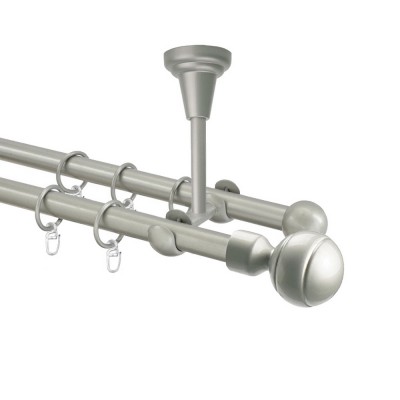 Garnýž kovová dvouřadá 16mm Paola stříbrná mat