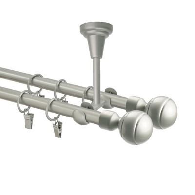 Garnýž kovová dvouřadá 16mm Paola double stříbrná mat