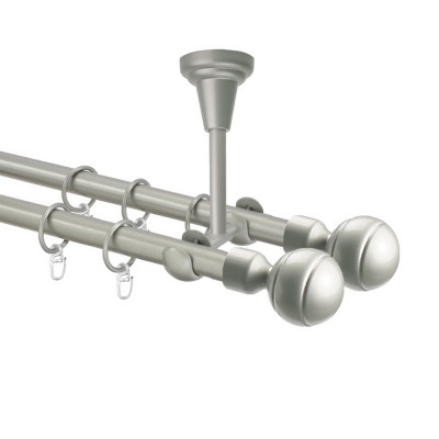 Garnýž kovová dvouřadá 16mm Paola double stříbrná mat