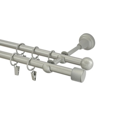 Garnýž kovová dvouřadá 16mm Pullo stříbrná mat