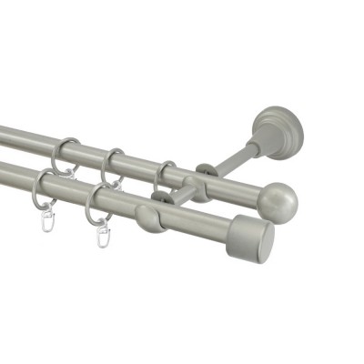 Garnýž kovová dvouřadá 16mm Pullo stříbrná mat