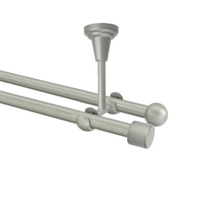 Garnýž kovová dvouřadá 16mm Pullo stříbrná mat