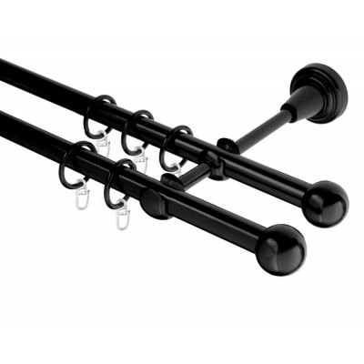 Garnýž kovová dvouřadá 16mm koule černá