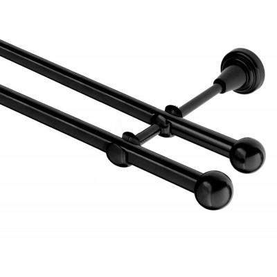 Garnýž kovová dvouřadá 16mm koule černá