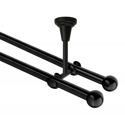 Garnýž kovová dvouřadá 16mm koule černá