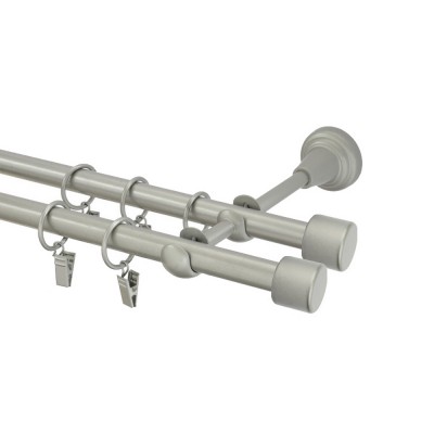 Garnýž kovová dvouřadá 16mm Pullo double stříbrná mat